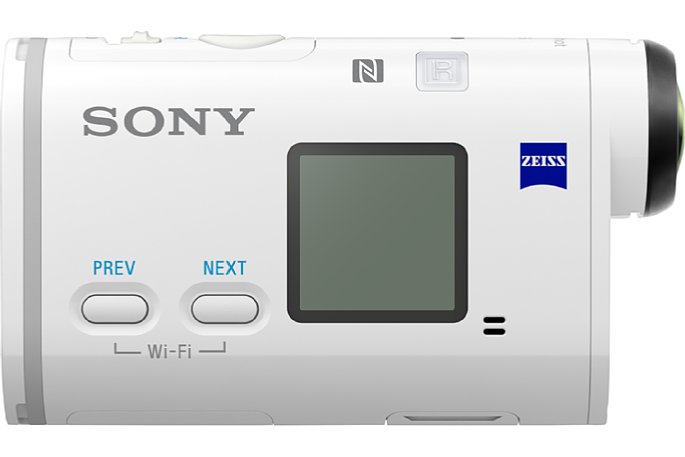 Bild Die Sony FDR-X1000V besitzt (im Gegensatz zur im Herbst neu eingeführten Mini-Actioncam HDR-AZ1) wieder ein großes Status-Display. [Foto: Sony]