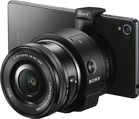 Bild Sony ILCE-QX1 mit Sony Xperia [Foto: Sony]