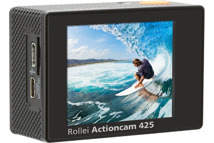 Bild Auf der linken Seite der  Actioncam 425 befinden sich der USB- und HDMI-Anschluss. [Foto: Rollei]