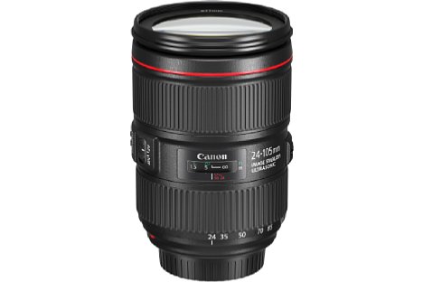 Bild Canon hat das neue EF 24-105 4L IS II USM mit einem verbesserten Bildstabilisator ausgestattet, auch die Abbildungsleistung soll sich erhöht haben. [Foto: Canon]