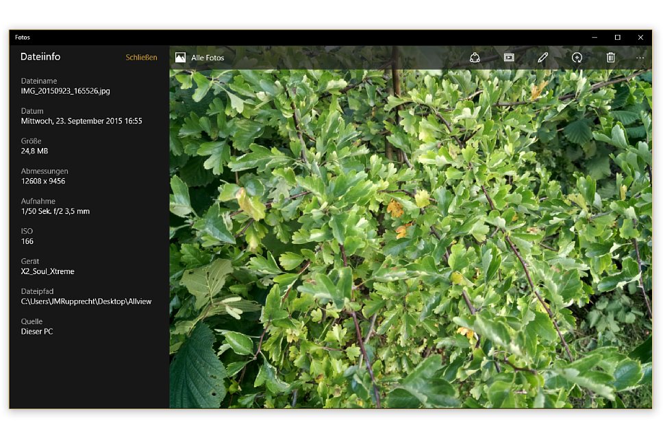 Bild Im Ultrapixel-Modus der Kamera-App speichert das Allview X2 Soul Xtreme sogar 120 Megapixel große Fotos (12608 x 9456 Pixel). Mehr Details sind in den hochinterpolierten Fotos aber auch nicht enthalten. [Foto: MediaNord]