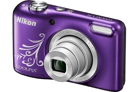 Bild In Violett mit Lineart-Verzierung soll die mit zwei handelsüblichen AA/Mignonzellen betriebene Nikon Coolpix L31 ebenfalls erhältlich sein. [Foto: Nikon]
