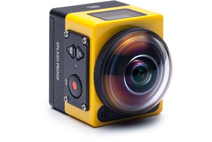 Bild Auch in dieser Position kannst du die Kodak Pixpro SP360 betreiben. Dann filmt sie nach vorn und nimmt direkt fertige FullHD-Videos mit 190 Grad diagonalem Bildwinkel auf. Unter dem Objektiv sitzt das Stereo-Mikrofon. [Foto: Kodak]