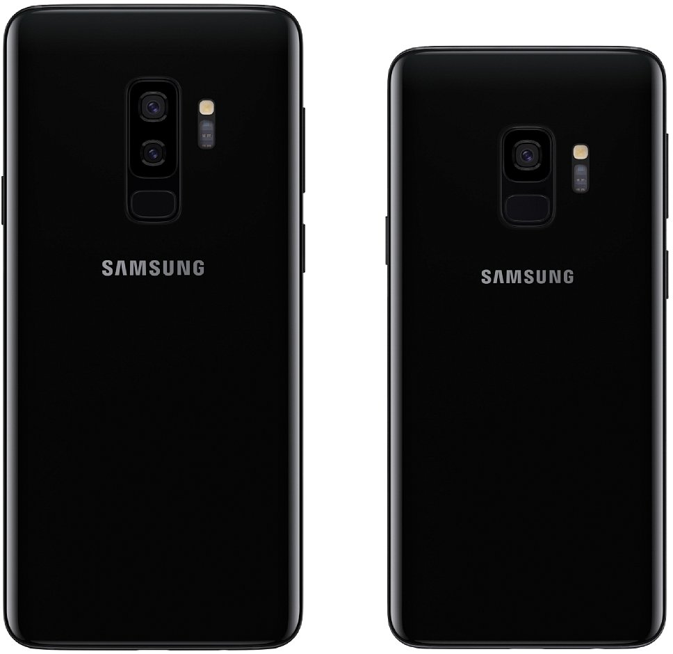 Bild Samsung Galaxy S9+ (links) und S9 im Größenvergleich. Hier sieht man auch gut, dass nur das S9+ eine Doppelkamera hat. [Foto: Samsung]