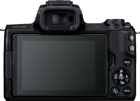 Bild Auf der Rückseite bietet die Canon EOS M50 einen 7,5 Zentimeter großen, dreh und schwenkbaren Touchscreen. [Foto: Canon]