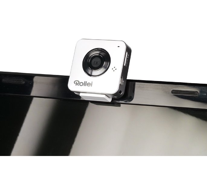 Bild Der Rollei Mini WiFi Camcorder 1 eignet sich besonders gut als Webcam und kann per Clip auch ganz einfach am Laptop angebracht werden. [Foto: MediaNord]