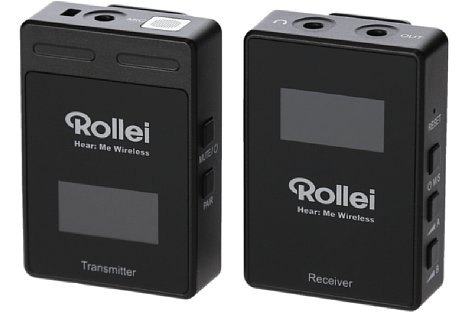 Bild Rollei Hear:Me Wireless - Transmitter (links) und Receiver (rechts). [Foto: Rollei]