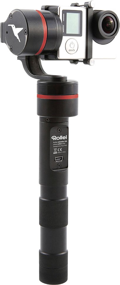 Bild Der 3-Achsen-Stabilisator Rollei eGimbal G4 ist speziell für GoPro Actioncams (ohne Gehäuse) konzipiert. [Foto: Rollei]