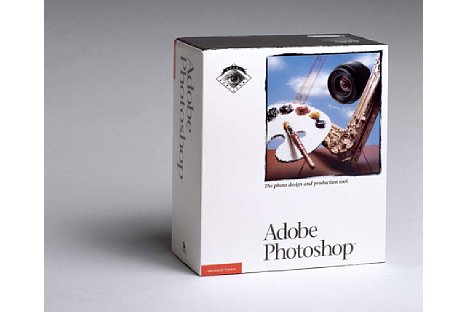 Bild Adobe Photoshop kam im Februar 1990 heraus. Hier der der Boxshot der Version 1. [Foto: Adobe]