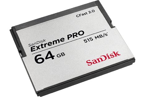 Bild Die SanDisk Extreme Pro CFast 2.0-Karten gibt es auch mit 64 Gigabyte. [Foto: SanDisk]