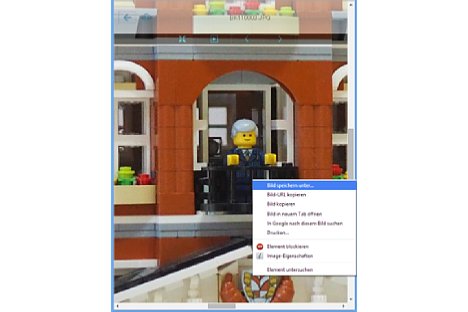 Bild Wird ein Bild ausgewählt und vergrößert angezeigt, so kann es über den Browser gespeichert werden. [Foto: MediaNord]