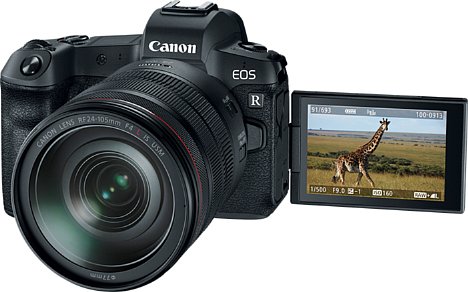 Bild Der 3,2-Zoll-Touchscreen-Monitor der Canon EOS R ist frei schwenkbar und auch um 270 Grad drehbar. [Foto: Canon]