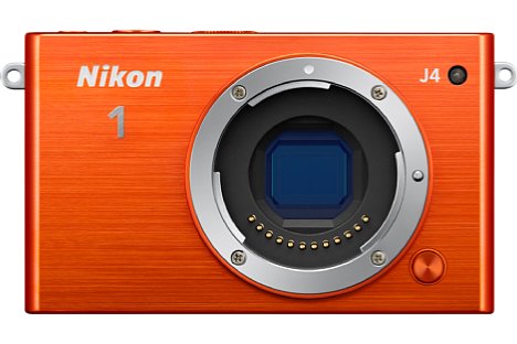 Bild Nikon 1 J4 in Orange, ohne Objektiv. [Foto: Nikon]