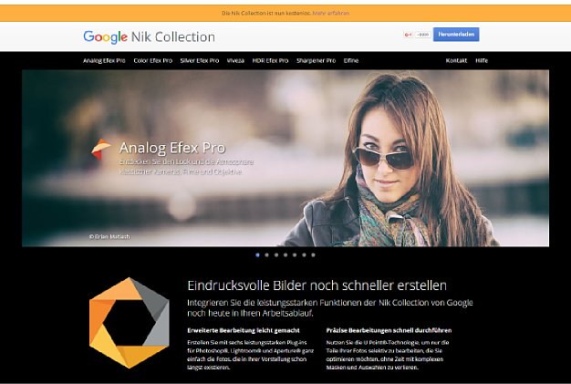 Bild Deutsche Google-Nik-Collection-Website ohne Hinweisbanner. [Foto: Medianord]