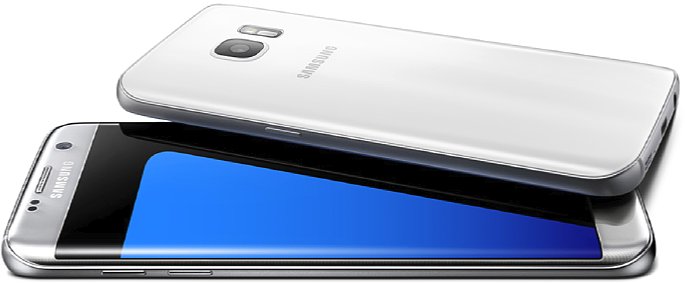 Bild Größenvergleich Samsung Galaxy S7 (5,1 Zoll) und S7 Edge (5,5-Zoll-"um-die-Ecke"-Display). [Foto: Samsung]