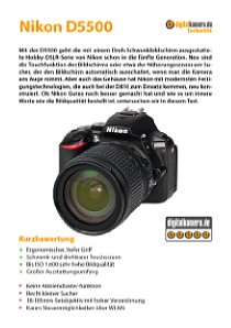 Bild Ausführlicher digitalkamera.de-Testbericht zur Nikon D5500 als 32-seitiges PDF-Dokument. [Foto: MediaNord]