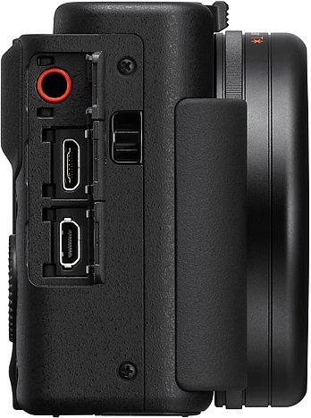 Bild Per Micro-USB kann die Sony ZV-1 ohne weiteren Treiber als Webcam genutzt werden, auch ein externes Mikrofon für noch besseren Ton lässt sich anstöpseln. [Foto: Sony]