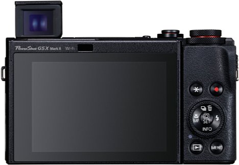 Bild Die Canon PowerShot G5 X Mark II kupfert den praktischen Pop-Up-Sucher der Sony-RX100-Serie ab, wodurch die Kamera gegenüber dem Vorgängermodell (mit Sucherbuckel) deutlich kompakter geworden ist. [Foto: Canon]