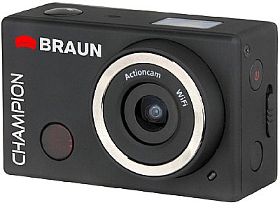 Die Braun Champion im üblichen, kompakten Actioncam-Design bietet 1080p30-Videoauflösung und ein 120-Grad-Objektiv. [Braun]