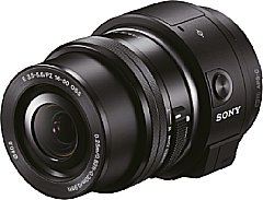Die Sony QX1 ist die erste Smart-Kamera mit Wechselobjektiven. Um das Sucherbild zu sehen, benötigt man ein WLAN-fähiges Smartphone oder Tablet mit der Play Memories Mobile App oder eine passende Fernsteuerung. [Sony]