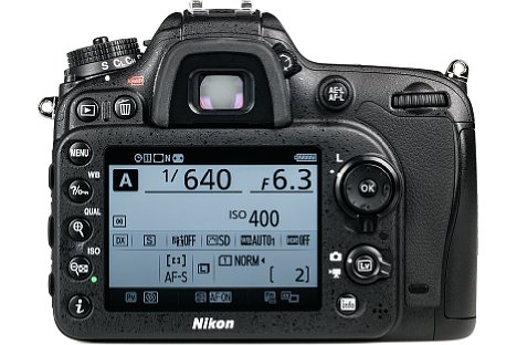 Bild Der rückwärtige Bildschirm der Nikon D7200 weiß mit seiner Größe, Helligkeit und Detailauflösung zu überzeugen, ist aber im Gegensatz beispielsweise zur D5500 oder D750 fest verbaut. [Foto: MediaNord]
