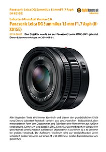 Panasonic Leica DG Summilux 15 mm F1.7 Asph mit Lumix DMC-GM1 Labortest, Seite 1 [Foto: MediaNord]