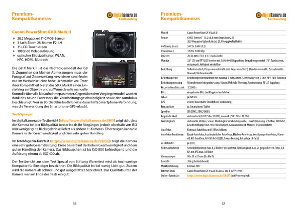 Bild Im Kapitel Marktübersicht der Kaufberatung Premium-Kompaktkameras Ausgabe 2019 sind die Kameras jetzt größenrichtig zueinander dargestellt. So bekommt der Leser auf den ersten Blick einen Eindruck der Größe der Kamera, hier die kleinste ... [Foto: MediaNord]