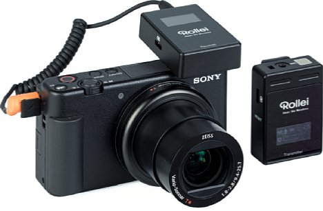 Bild Die Kompaktkamera Sony ZV-1 (hier mit Rollei Hear:Me Wireless Funkmikrofon-Set) ist DIE Brot- und Butter-Kamera für Vlogger. Sie war anfangs verhältnismäßig teuer, ist mittlerweile aber für unter 600 € zu haben und leistet dafür großartige Arbeit. [Foto: MediaNord]
