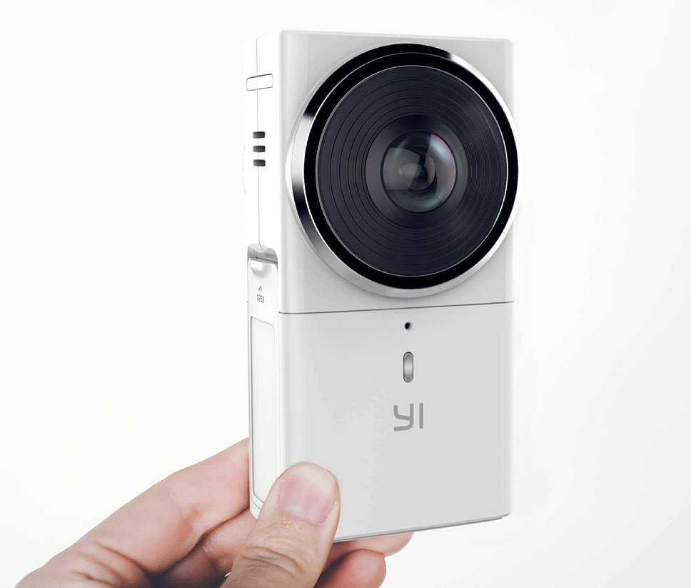 Bild Im Vergleich zu anderen zweiäugigen Panoramakameras – jedenfalls zu leistungsfähigen Mitbewerbern – ist die (übrigens auch in Weiß erhältliche) Yi 360 VR recht klein. [Foto: Yi Technology]