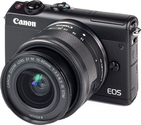 Bild Die Canon EOS M100 wurde im digitalkamera.de-Test mit dem Set-Objektiv EF-M 15-45 mm getestet. [Foto: MediaNord]