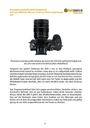 Testbericht: Panasonic Lumix DC-GH5 II (Premium-Version), Seite 1 [Foto: MediaNord]