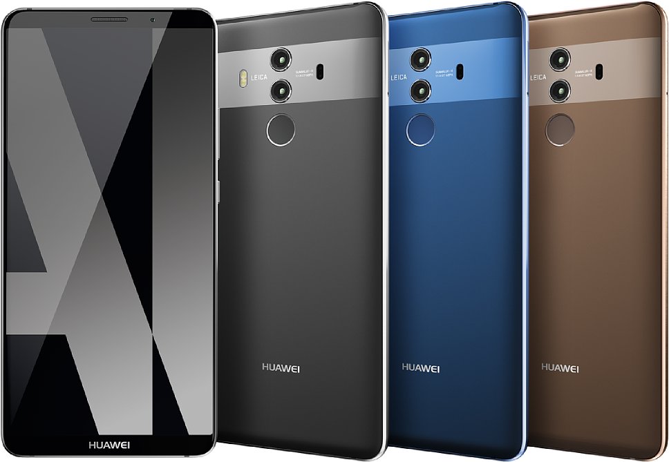 Bild Das Huawei Mate 10 Pro in den Farben Diamond Black, Midnight Blue und Mocha Brown. [Foto: Huawei]