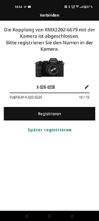 Bild Fujifilm XApp – Bluetoothkopplung Schritt 7: Kameraname. [Foto: MediaNord]
