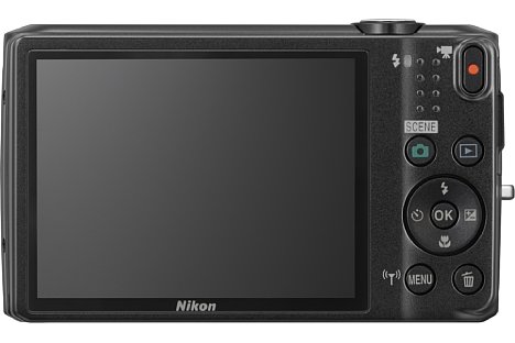Bild Von hinten ist die Nikon Coolpix S6800 kaum von der S5300 zu unterscheiden. Auch sie besitzt einen 460.000 Bildpunkte auflösenden 7,5cm-Bildschirm. [Foto: Nikon]
