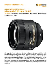 Nikon AF-S 85 mm F1.8 G mit D600 Labortest, Seite 1 [Foto: MediaNord]