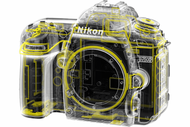 Bild Das Gehäuse der Nikon Nikon D7500 besteht aus einem robusten Kunststoff, zahlreiche Dichtungen sorgen für den Schutz vor Spritzwasser und Staub. [Foto: Nikon]