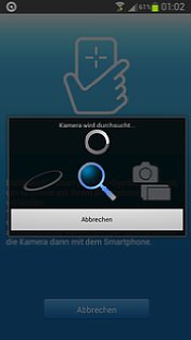 Bild Die Panasonic Image App bei der Verbindungsherstellung zwischen Smartphone und Kamera via NFC und WLAN. [Foto: MediaNord]