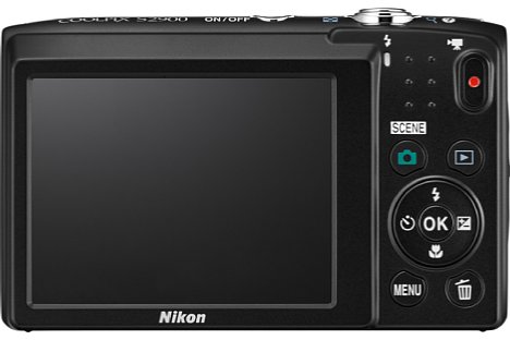 Bild Der rückwärtige Bildschirm der Nikon Coolpix S2900 misst 6,7 Zentimeter in der Diagonale und löst 230.000 Bildpunkte auf. [Foto: Nikon]