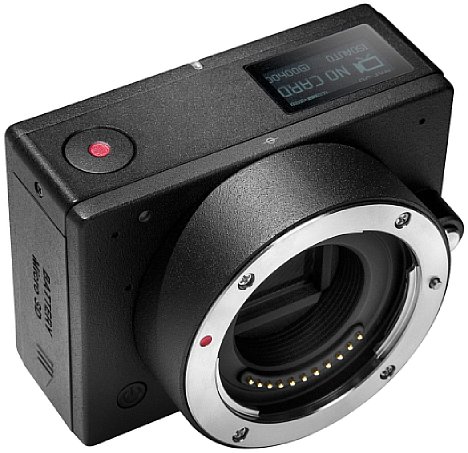 Bild Die Z-Cam E1 besitzt auf der Oberseite außer dem OLED-Statusdisplay lediglich den Video-Start/Stopp-Knopf. [Foto: ImagineVision Technology]