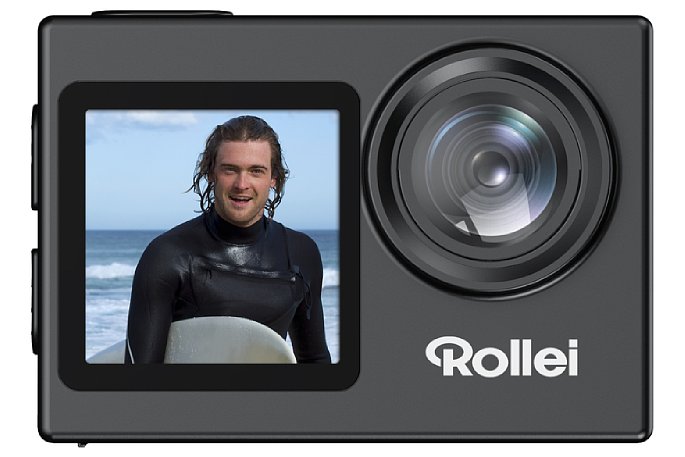 Bild Der Selfiemonitor der Rollei Actioncam 7s Plus hilft beim finden des richtigen Bildausschnitts. [Foto: Rollei]