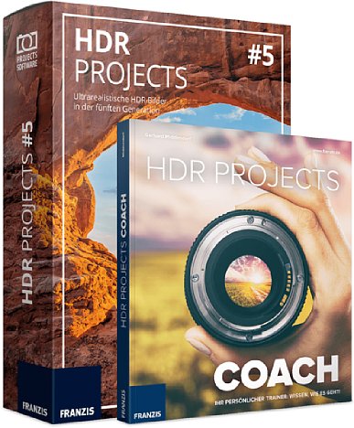 Bild HDR projects 5 mit Buch HDR projects Coach. [Foto: Franzis]